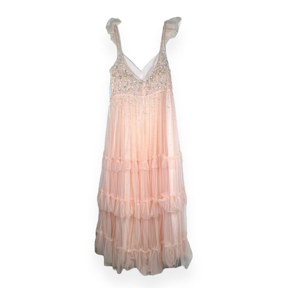 Mac Duggal 50648 Pink Apricot Embellished Tulle Prom Gown Size 16 - Picture 4 of 11